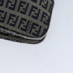 Brand Street FENDI Zucchino Canvas Mamma Baguette Shoulder Bag Navy Auth 72416 -Best Jewelry Store 72416 10
