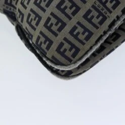 Brand Street FENDI Zucchino Canvas Mamma Baguette Shoulder Bag Navy Auth 72416 -Best Jewelry Store 72416 11