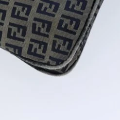 Brand Street FENDI Zucchino Canvas Mamma Baguette Shoulder Bag Navy Auth 72416 -Best Jewelry Store 72416 13
