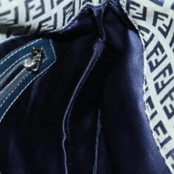 Brand Street FENDI Zucchino Canvas Mamma Baguette Shoulder Bag Navy Auth 72416 -Best Jewelry Store 72416 17