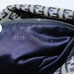 Brand Street FENDI Zucchino Canvas Mamma Baguette Shoulder Bag Navy Auth 72416 -Best Jewelry Store 72416 19