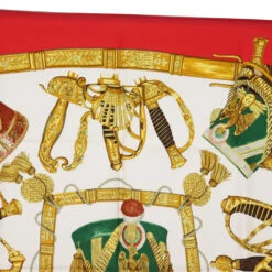 Brand Street HERMES Carre 90 Scarf "GRAND UNIFORME" Silk Red Auth 74709 -Best Jewelry Store 74709 3