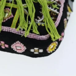 Brand Street FENDI Mamma Baguette Shoulder Bag Beads Black Auth 75387A -Best Jewelry Store 75387A 10