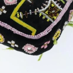 Brand Street FENDI Mamma Baguette Shoulder Bag Beads Black Auth 75387A -Best Jewelry Store 75387A 12