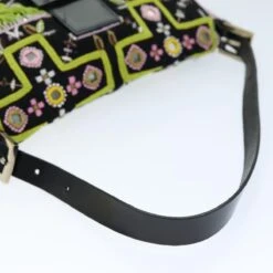 Brand Street FENDI Mamma Baguette Shoulder Bag Beads Black Auth 75387A -Best Jewelry Store 75387A 7