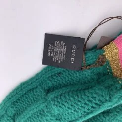 Opherty Ciocci GUCCI Green Cable Knit Unisex Wool And Cashmere Scarf 25 X 180 Cm -Best Jewelry Store 77291b42 ff84 5966 9895 eb7453f5da02