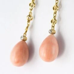 Sarl Baume French "Belle Epoque" Coral Angel Skin Diamond Yellow Gold "Neglige" Necklace -Best Jewelry Store 7 master b125e1b9 9545 4aee a828 90c3e22a166e