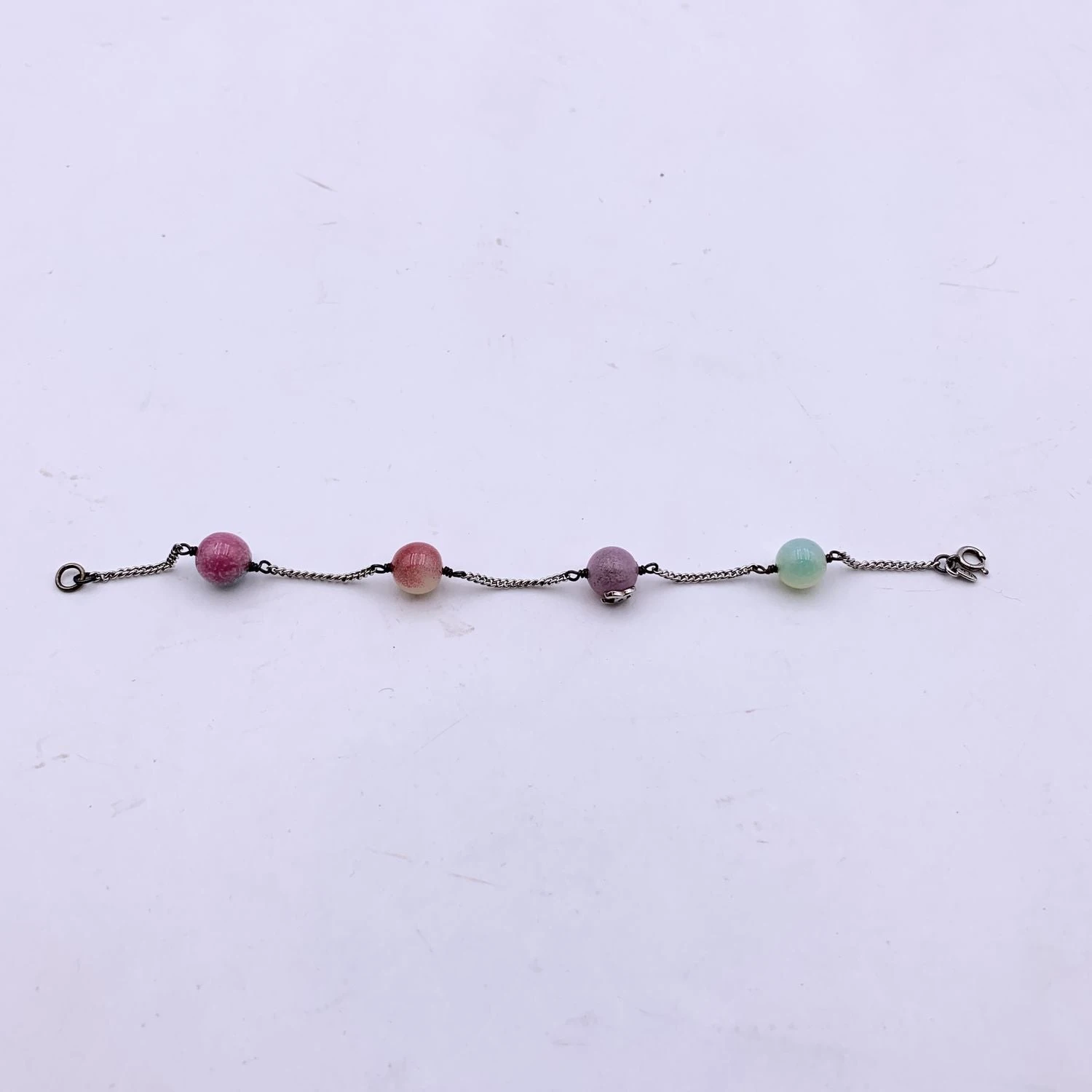 Opherty Ciocci CHANEL Vintage Silver Metal Multicolored Beads Cc Logo Bracelet 6 Opherty Ciocci CHANEL Vintage Silver Metal Multicolored Beads Cc Logo Bracelet - Image 4