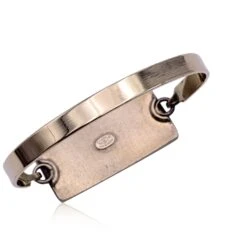 Opherty Ciocci CHANEL Vintage Silver Metal Beige Enamel Mademoiselle Bangle Bracelet 9 Opherty Ciocci CHANEL Vintage Silver Metal Beige Enamel Mademoiselle Bangle Bracelet -Best Jewelry Store 8c085a19 43f1 5fad 8a9b 9a23269f51d9