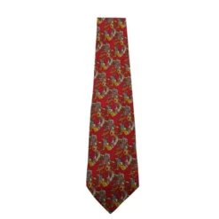 Style Tribute SALVATORE FERRAGAMO Dark Red Print Tie