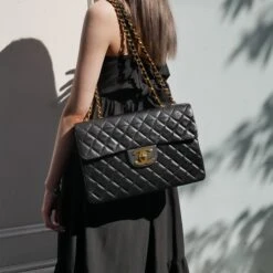 AMORE Vintage CHANEL 1991-1994 Black Lambskin Classic Flap Maxi 90649 -Best Jewelry Store 90649 a3216a56 6f18 4b43 8f49 fc5ed9970d95