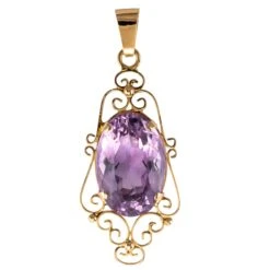 Sarl Baume French 19th Century 16.5 Carat Amethyst 18 Karat Rose Gold Pendant