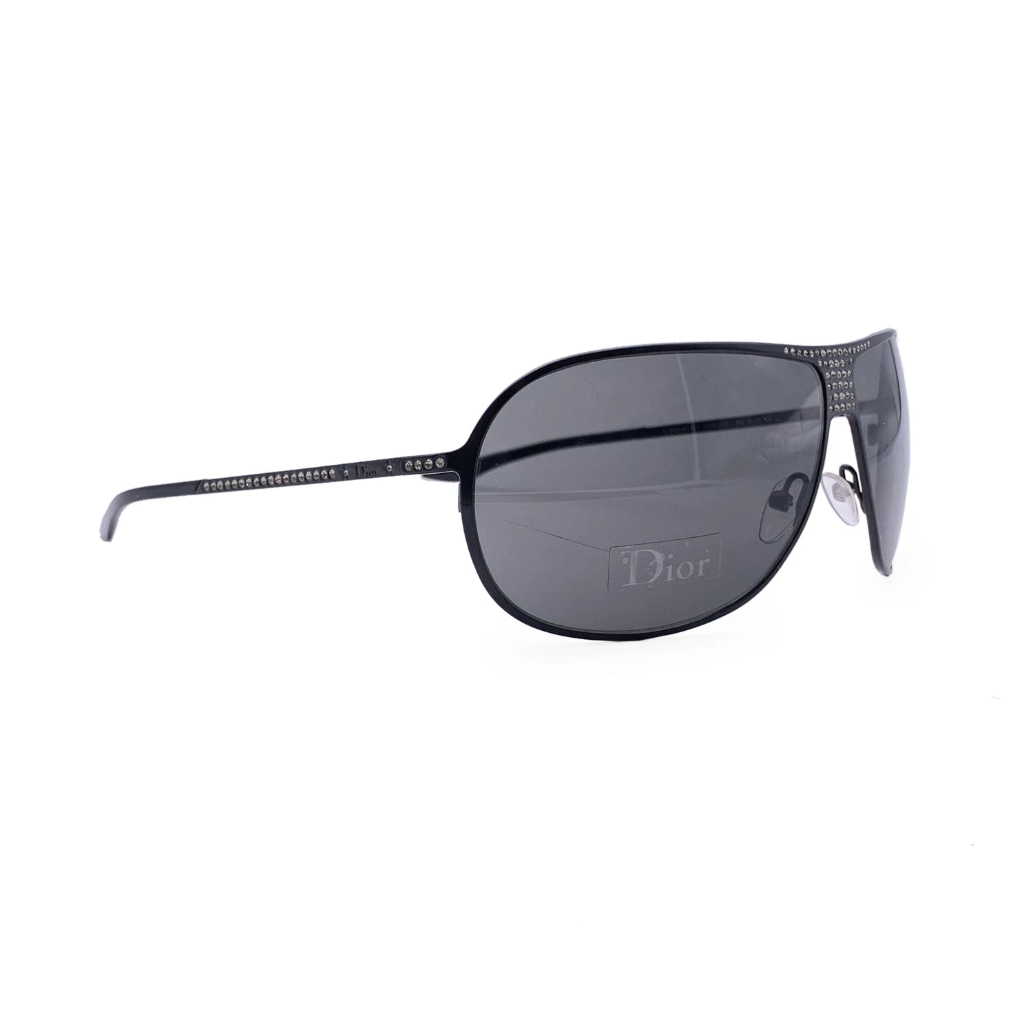 Opherty Ciocci CHRISTIAN DIOR Black Aviator Hard Dior1 Sunglasses With Crystals 5 Opherty Ciocci CHRISTIAN DIOR Black Aviator Hard Dior1 Sunglasses With Crystals - Image 3