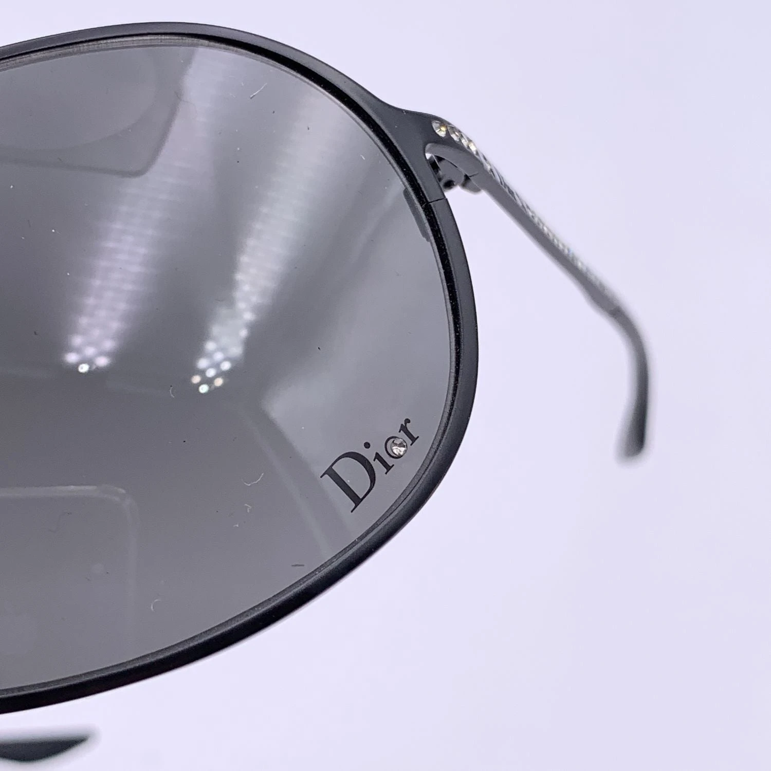 Opherty Ciocci CHRISTIAN DIOR Black Aviator Hard Dior1 Sunglasses With Crystals 7 Opherty Ciocci CHRISTIAN DIOR Black Aviator Hard Dior1 Sunglasses With Crystals - Image 5