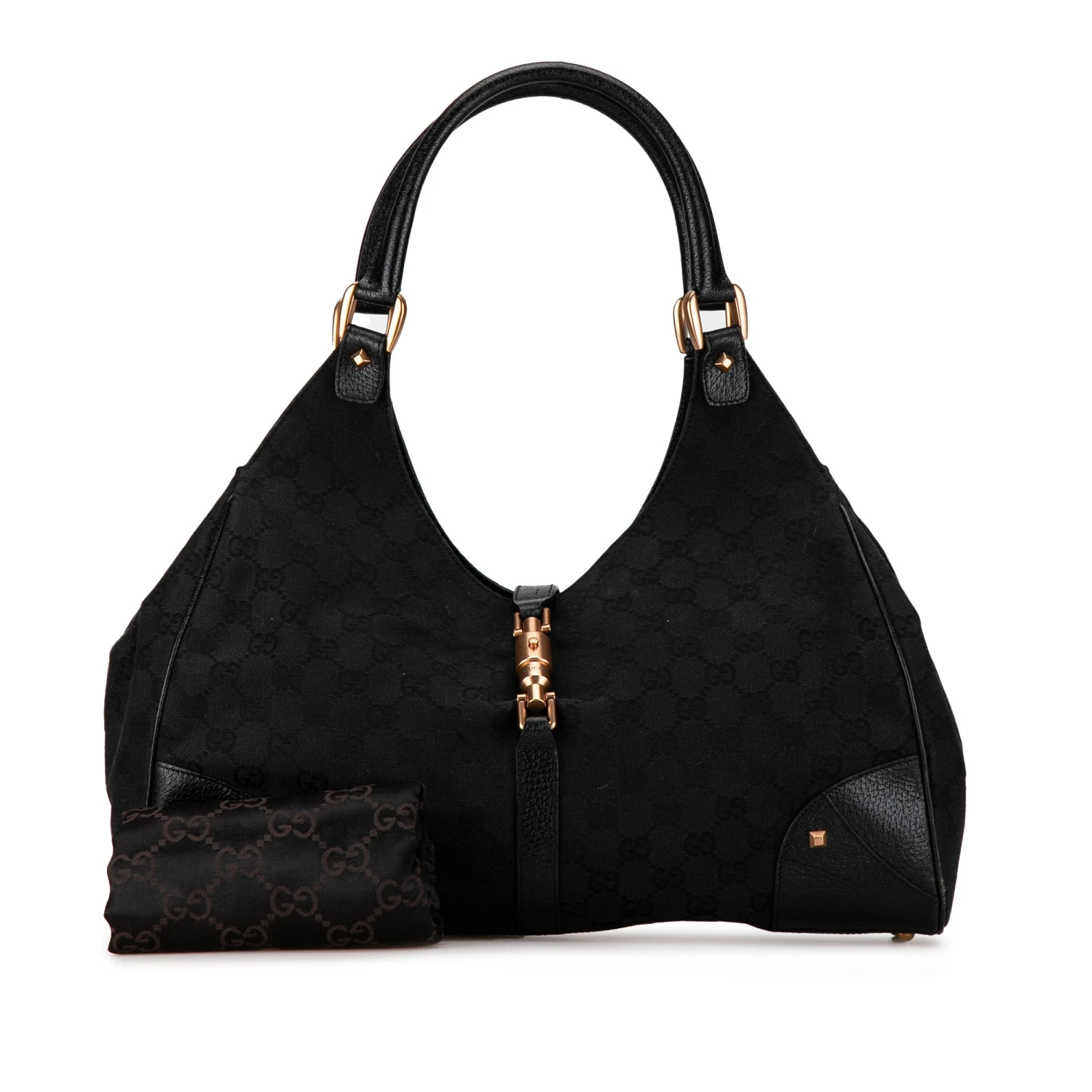 Upteam GUCCI GG Canvas Nailhead Jackie Bardot Shoulder Bag 14 Upteam GUCCI GG Canvas Nailhead Jackie Bardot Shoulder Bag - Image 12