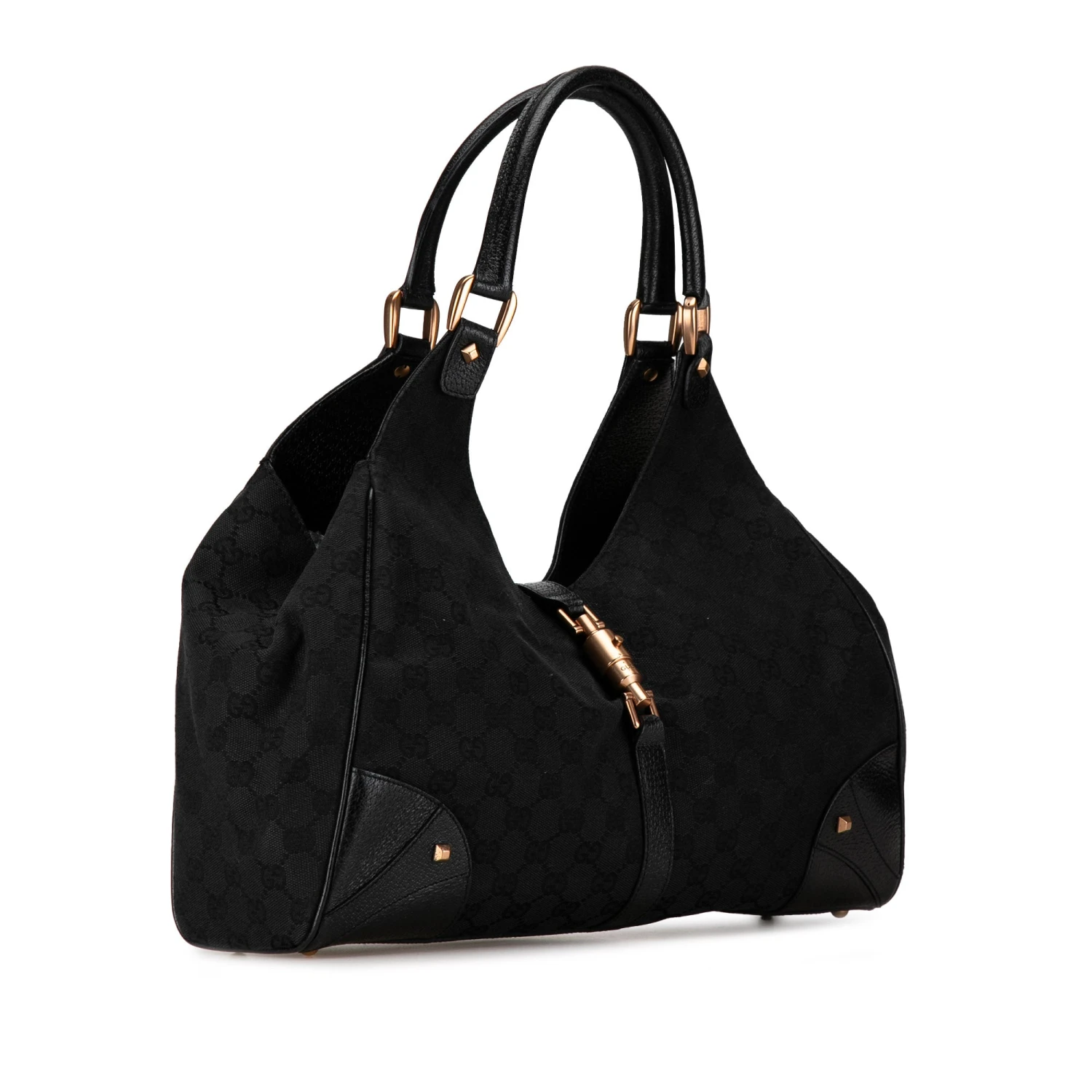 Upteam GUCCI GG Canvas Nailhead Jackie Bardot Shoulder Bag 4 Upteam GUCCI GG Canvas Nailhead Jackie Bardot Shoulder Bag - Image 2