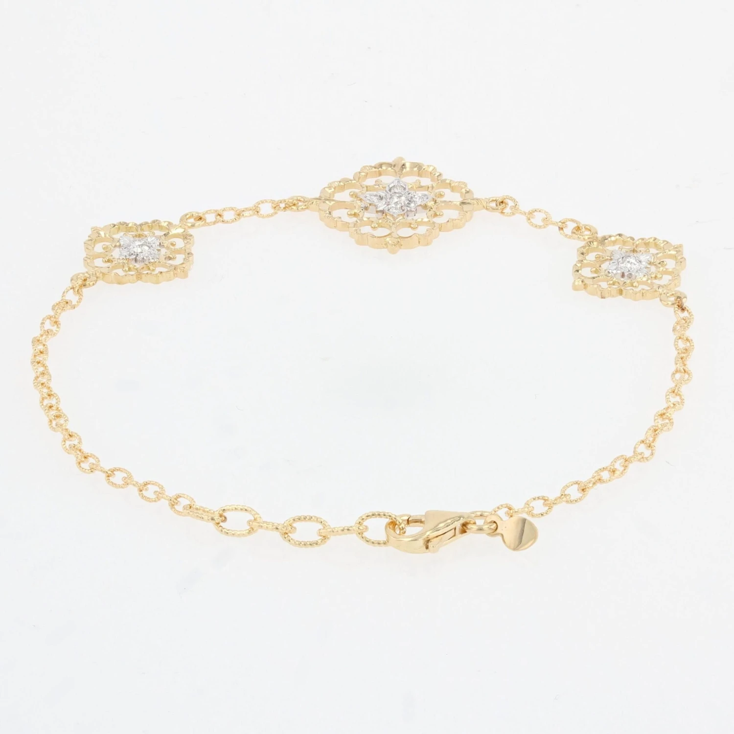 Sarl Baume Modern Diamonds 18 Karat Yellow White Gold Arabesque Bracelet 9 Sarl Baume Modern Diamonds 18 Karat Yellow White Gold Arabesque Bracelet - Image 7