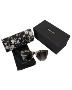 Style Tribute Dolce & Gabbana Women's Black DG4231F Floral Acetate Rectangle Shades Sunglasses -Best Jewelry Store BGGLA1292 6