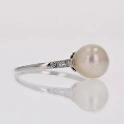 Sarl Baume 1930s Cultured Pearl Diamonds 18 Karat White Gold Art Deco Ring -Best Jewelry Store CV04 master 51658c66 9825 4dcf a820 4bd03223edc5