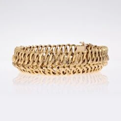 Sarl Baume French 1960s 18 Karat Yellow Gold Flexible Retro Bracelet -Best Jewelry Store CVBR6402 master