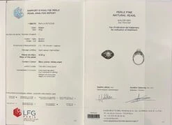 Sarl Baume French 1930s Art Deco Certified Natural Pearl Diamonds 18 Karat White Gold Ring -Best Jewelry Store Certificat bague 21 738 master