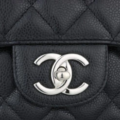 Boutiqi Bags Chanel Double Flap Maxi Black Caviar Silver Hardware 2014 -Best Jewelry Store Chanel Black Maxi 3