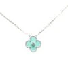 Upteam Van Cleef And Arpels Holiday 18K White Gold Diamond With Celadon Alhambra Pendant Necklace -Best Jewelry Store DFDDR5L7ZXP3QQP5 1
