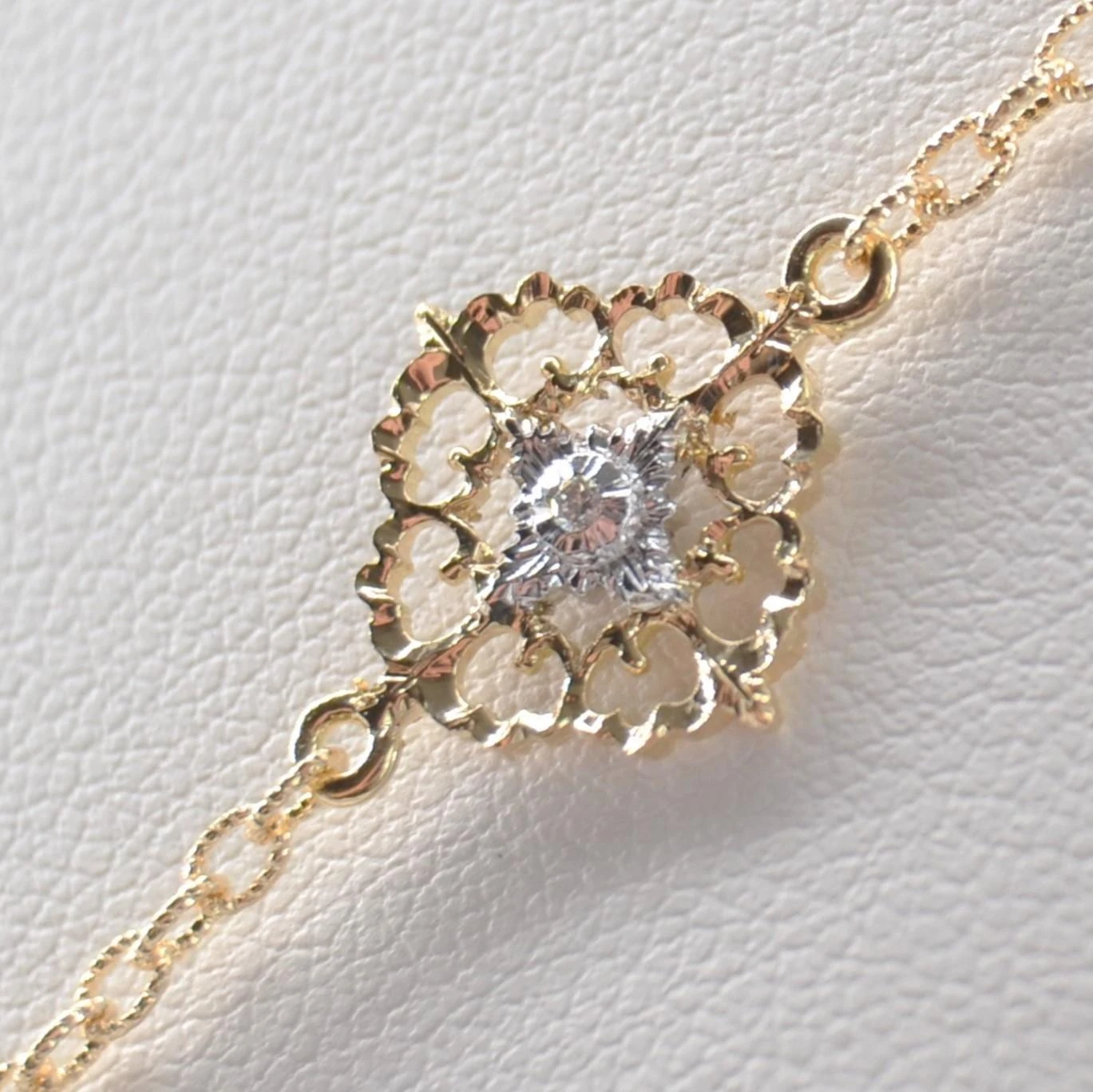 Sarl Baume Modern Diamonds 18 Karat Yellow White Gold Arabesque Bracelet 6 Sarl Baume Modern Diamonds 18 Karat Yellow White Gold Arabesque Bracelet - Image 4