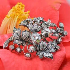 Sarl Baume 19th Century 3, 90 Carats Diamonds Bouquet Silver 18 Karat Yellow Gold Brooch -Best Jewelry Store DSC 3036 master