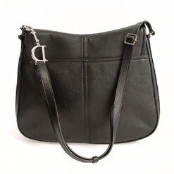 Vintage APT DIOR Saddle Large Shoulder Bag In Black Leather -Best Jewelry Store Dior borsa Saddle a spalla misura grande in pelle nera extra big 6190 802
