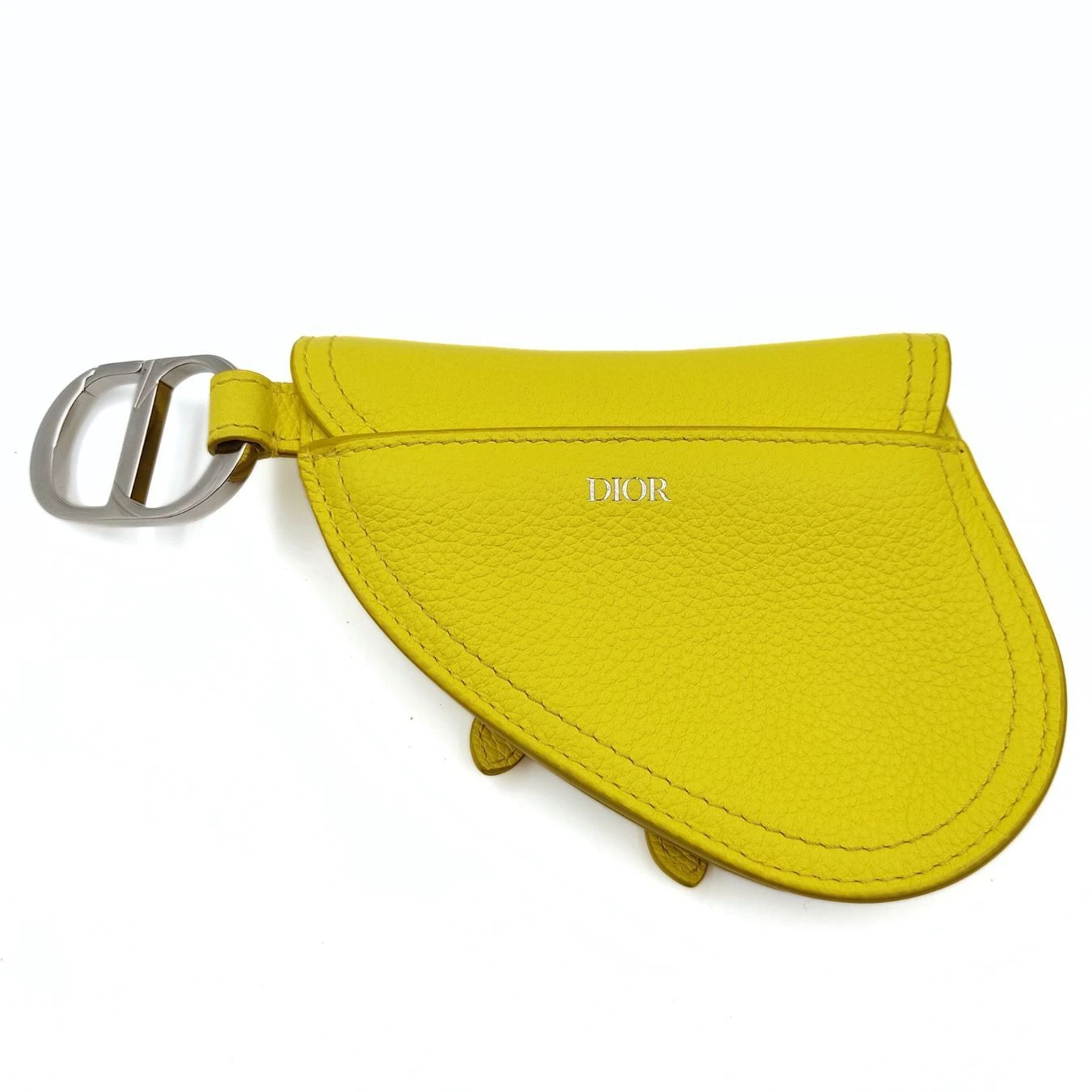 Her Age DIOR Dior Dior Saddle Pouch Key Ring In Fluorescent Yellow Leather 4 Her Age DIOR Dior Dior Saddle Pouch Key Ring In Fluorescent Yellow Leather - Image 2