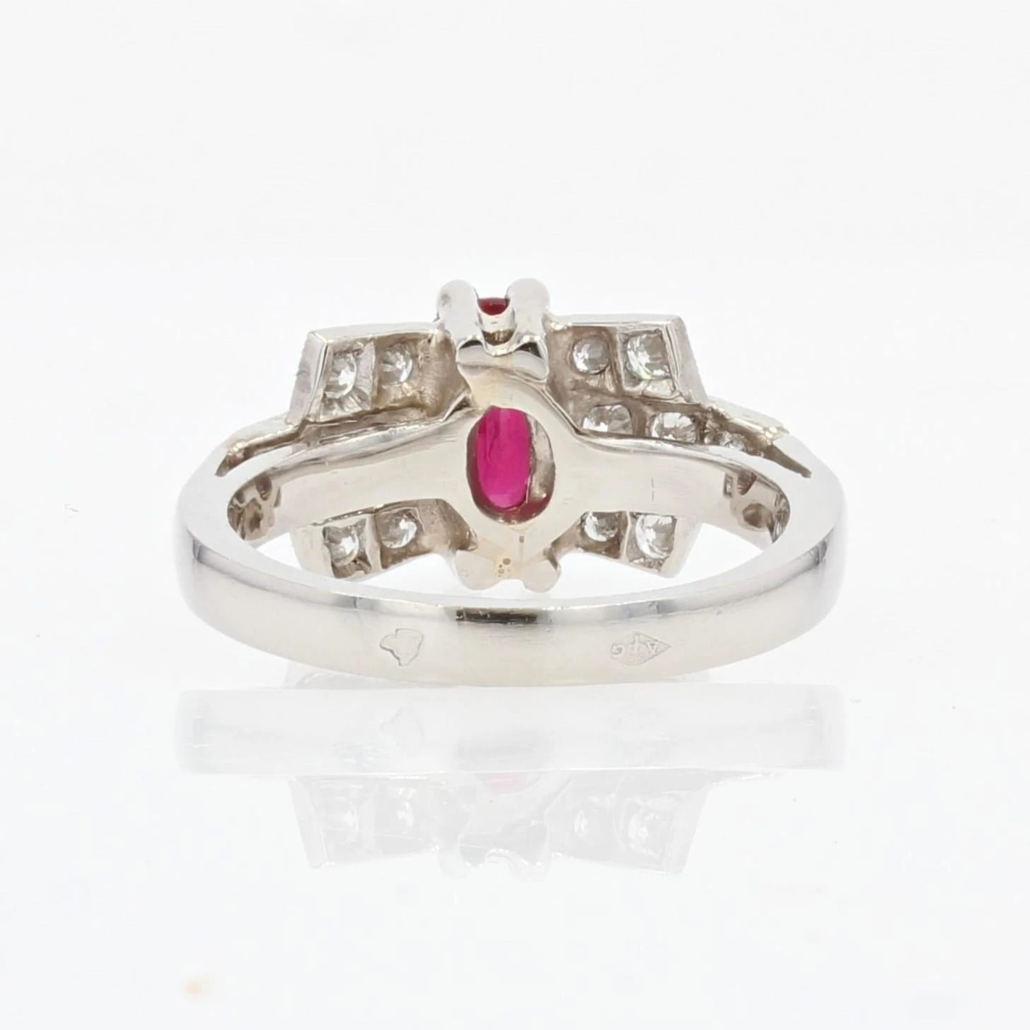 Sarl Baume French Modern Art Deco Style Ruby Diamonds Platinum Ring 14 Sarl Baume French Modern Art Deco Style Ruby Diamonds Platinum Ring - Image 12