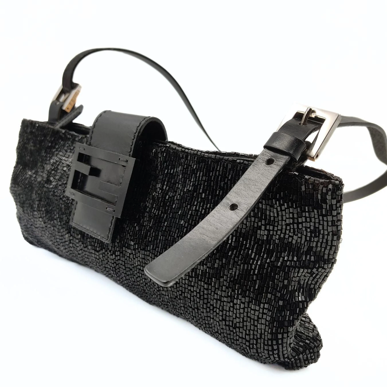 Vintage APT FENDI Baguette Shoulder Bag In Coral And Black Leather 4 Vintage APT FENDI Baguette Shoulder Bag In Coral And Black Leather - Image 2