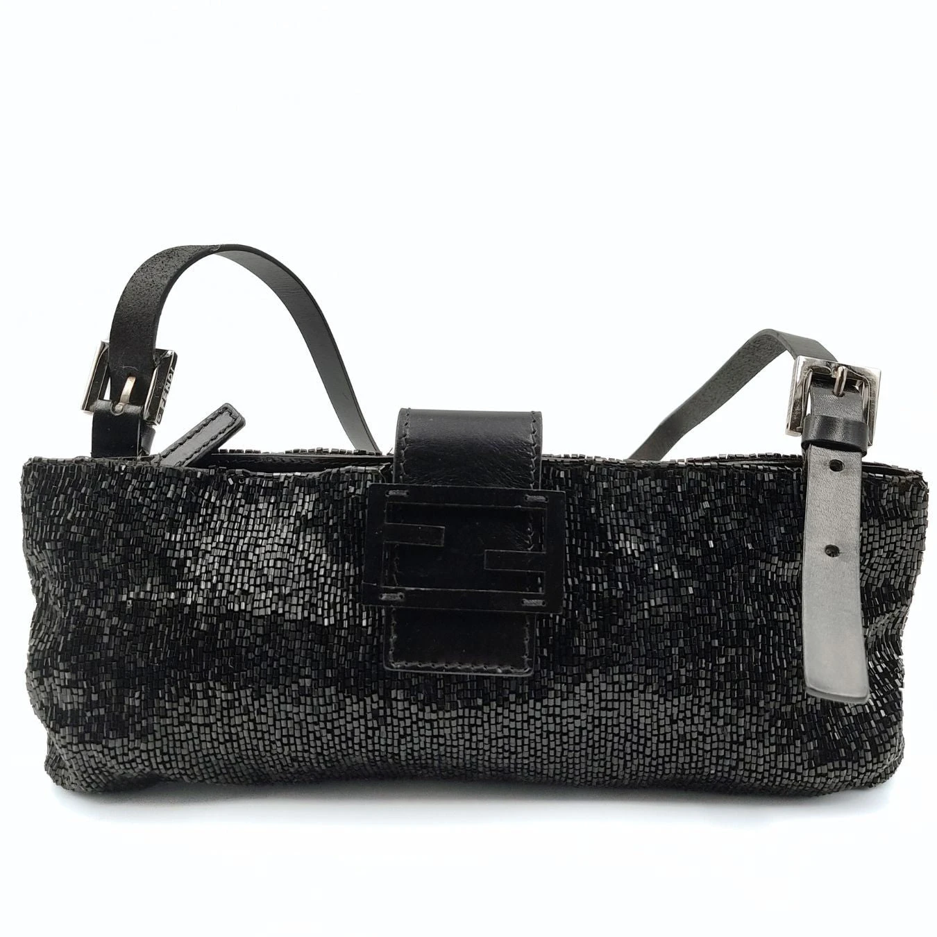 Vintage APT FENDI Baguette Shoulder Bag In Coral And Black Leather 5 Vintage APT FENDI Baguette Shoulder Bag In Coral And Black Leather - Image 3