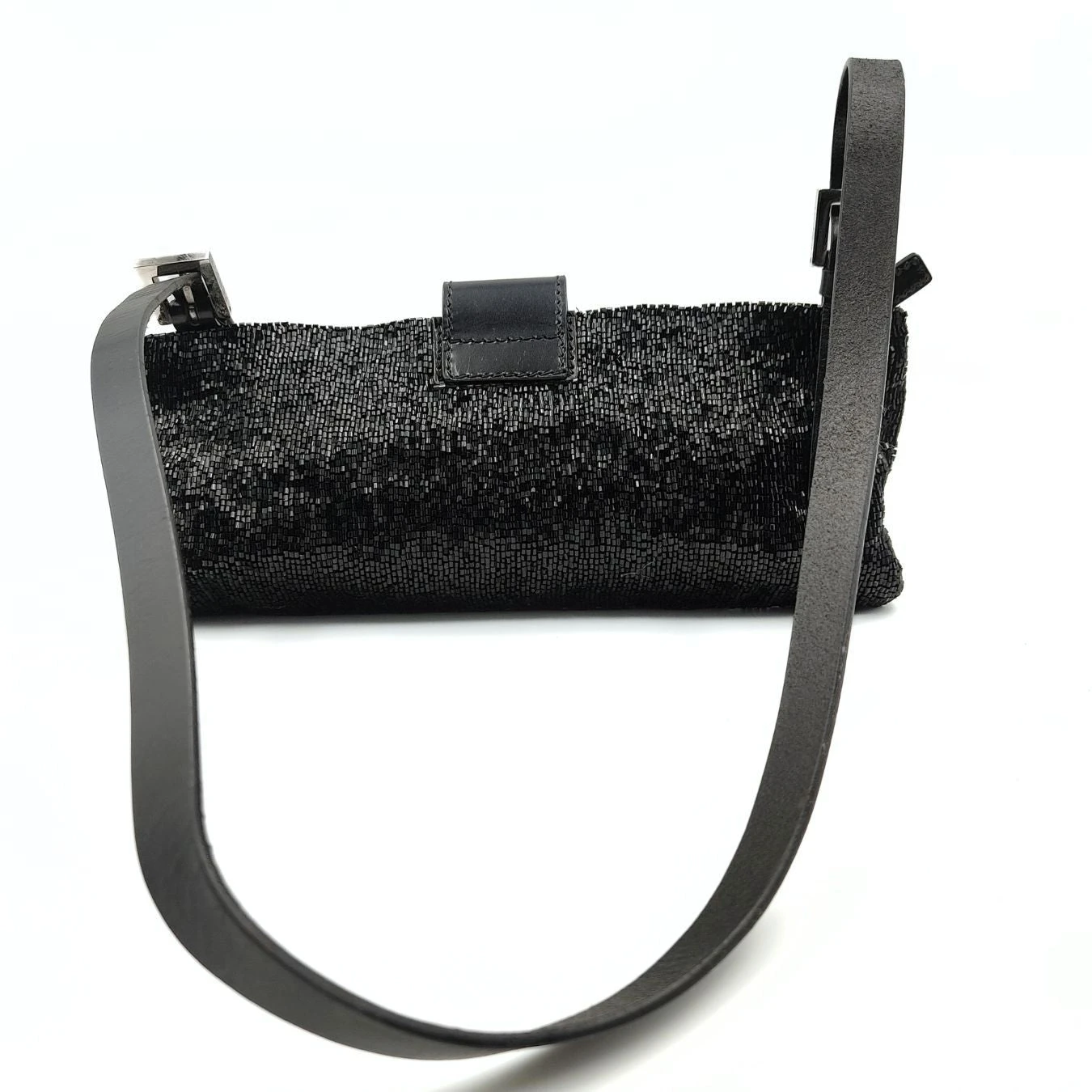 Vintage APT FENDI Baguette Shoulder Bag In Coral And Black Leather 6 Vintage APT FENDI Baguette Shoulder Bag In Coral And Black Leather - Image 4