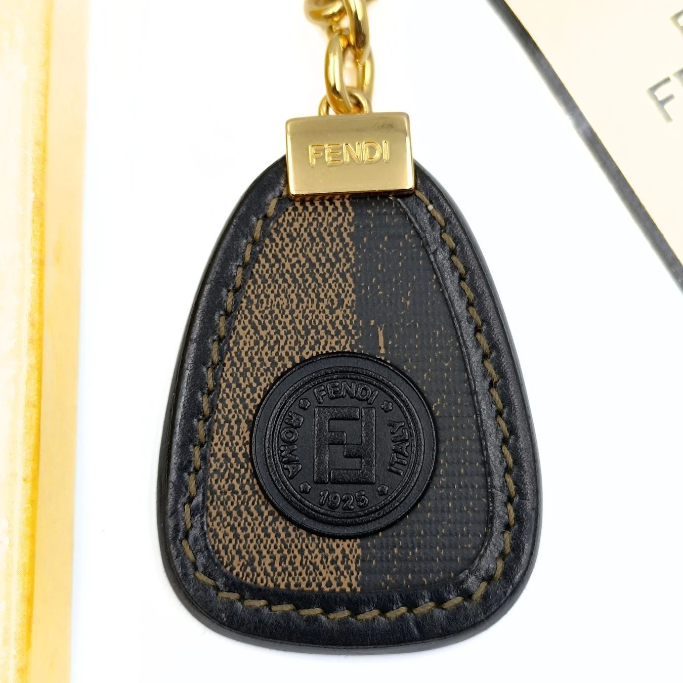 Her Age FENDI Fendi Fendi Pacan Key Ring In Two-tone Leather 4 Her Age FENDI Fendi Fendi Pacan Key Ring In Two-tone Leather - Image 2