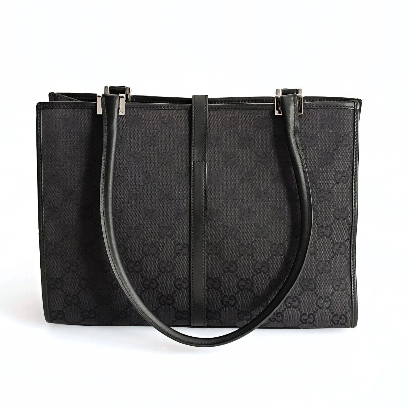 Her Age GUCCI Gucci Gucci Vintage Jackie Shoulder Bag In Black Canvas And Leather 5 Her Age GUCCI Gucci Gucci Vintage Jackie Shoulder Bag In Black Canvas And Leather - Image 3