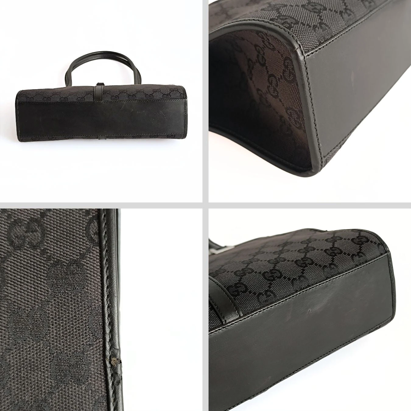 Her Age GUCCI Gucci Gucci Vintage Jackie Shoulder Bag In Black Canvas And Leather 7 Her Age GUCCI Gucci Gucci Vintage Jackie Shoulder Bag In Black Canvas And Leather - Image 5