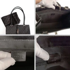 Vintage APT GUCCI Vintage Jackie Shoulder Bag In Black Canvas And Leather -Best Jewelry Store Gucci borsa a spalla Jackie vintage in tela e pelle nera extra big 6651 464