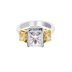 Style Tribute Diamond Ring With 2 Yellow Diamonds