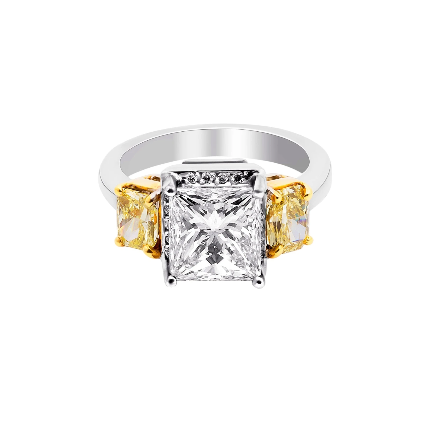 Style Tribute Diamond Ring With 2 Yellow Diamonds 3 Style Tribute Diamond Ring With 2 Yellow Diamonds