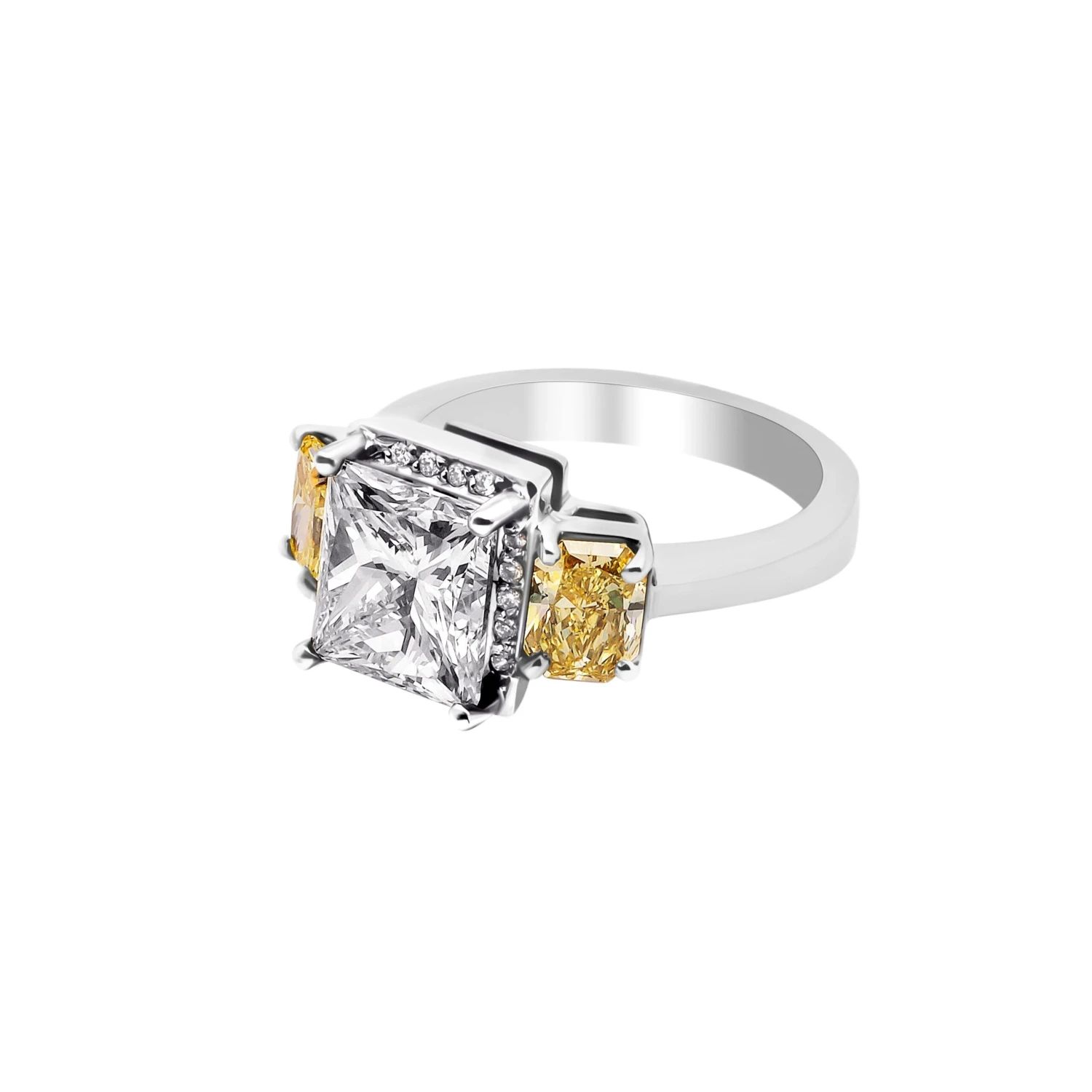 Style Tribute Diamond Ring With 2 Yellow Diamonds 4 Style Tribute Diamond Ring With 2 Yellow Diamonds - Image 2