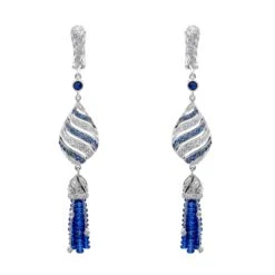 Style Tribute Blue Sapphire Drop Earrings