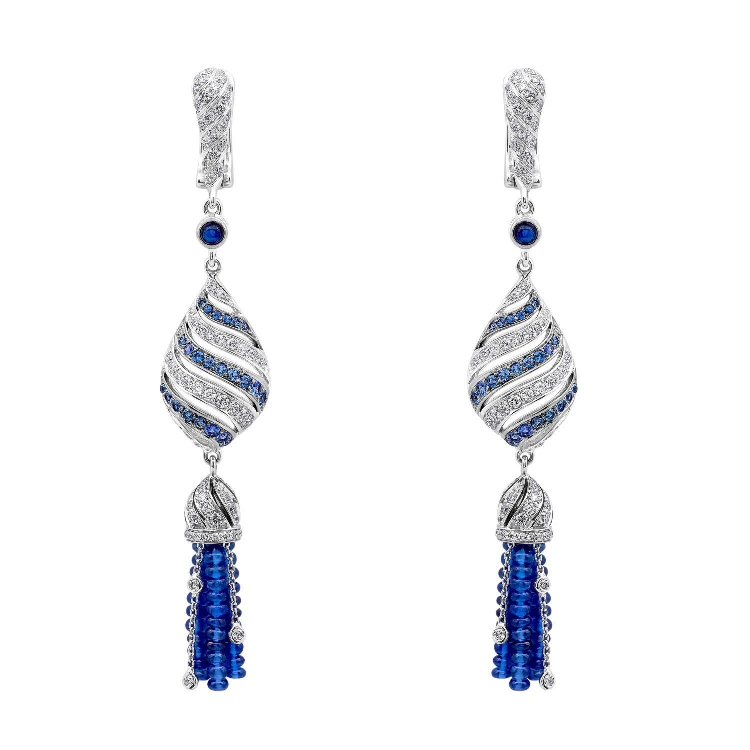 Style Tribute Blue Sapphire Drop Earrings 3 Style Tribute Blue Sapphire Drop Earrings