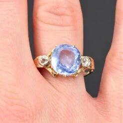 Sarl Baume 19th Century Natural Sapphire Diamonds 18 Karat Yellow Gold Ring -Best Jewelry Store IMG 0021 master b5d500ca f9d3 42ea 9153 39b0f0fe3265