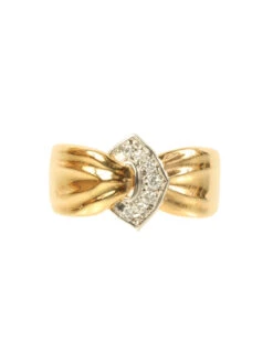 QOO Vintage CELINE 18K Diamond Ring Gold