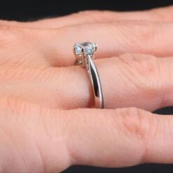 Sarl Baume French 1970s Aquamarine 18 Karat White Gold Solitaire Ring -Best Jewelry Store IMG 0575 master d6fe6593 cf09 4fd4 a28b 29ee09eee563