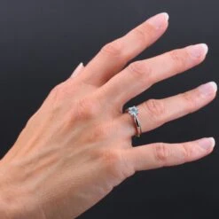 Sarl Baume French 1970s Aquamarine 18 Karat White Gold Solitaire Ring -Best Jewelry Store IMG 0578 master 60cedcef 14a5 4f3d bd9c a3f996b30e8b