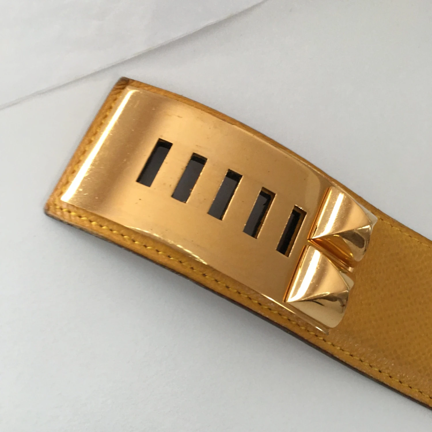 Fancy Lux HERMES Collier De Chien Belt In Yellow Leather 10 Fancy Lux HERMES Collier De Chien Belt In Yellow Leather - Image 8