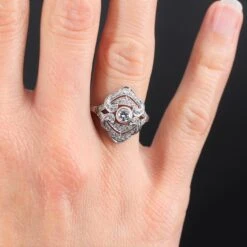 Sarl Baume French 1930s Art Deco Style Diamonds 18 Karat White Gold Ring -Best Jewelry Store IMG 1072 master b23d06a3 8aa3 4547 adb0 a0da35d480bd